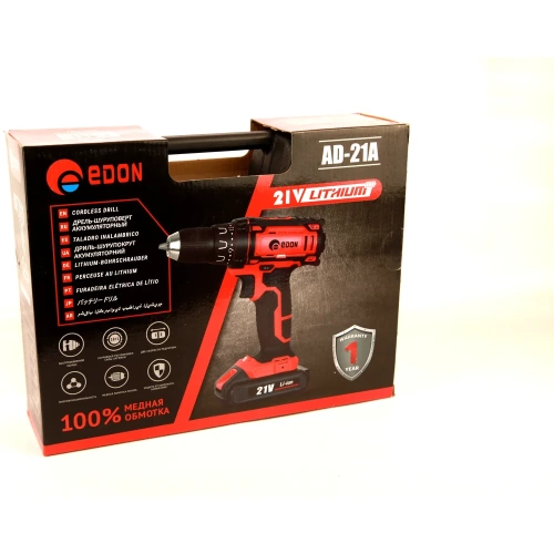 Аккумуляторная дрель-шуруповерт EDON AD-21A 16043 фото 5 Аккумуляторная дрель-шуруповерт EDON AD-21A 16043 фото 5