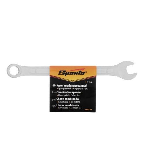 Ключ комбинированный, 7 мм, хромированный Sparta фото 5