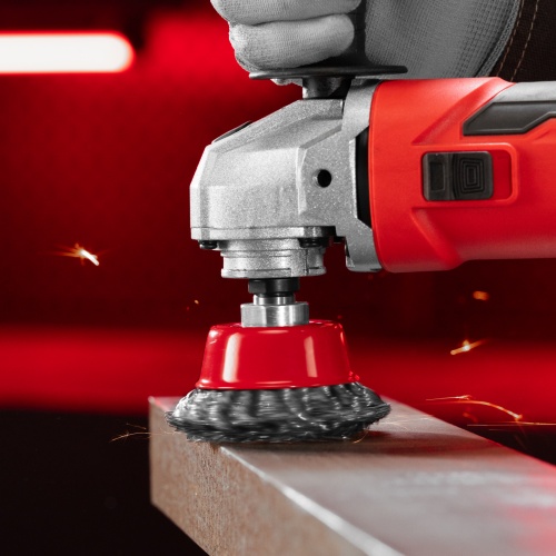 Щетка для УШМ, 75 мм, М14, "чашка", крученая проволока 0.5 мм Matrix фото 8