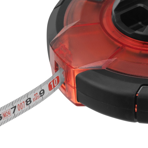 Рулетка геодезическая 30 м х 12,5 мм, закрытый корпус, стальная лента, односторонняя шкала, Pro Matrix фото 5