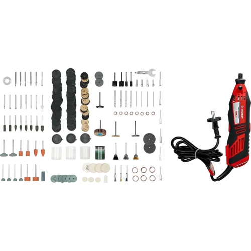 Электрический гравер ЗУБР с набором мини-насадок, 172 предмета ЗГ-130ЭК H172 фото 7