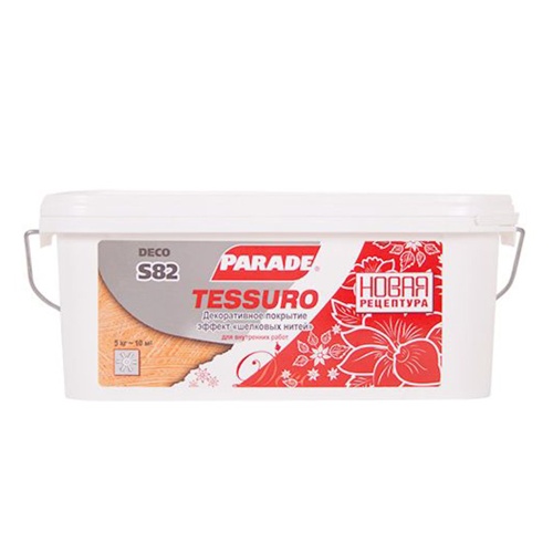 Покрытие декоративное Parade Deco Tessuro S82 с эффектом шелковых нитей белый 5 кг Покрытие декоративное Parade Deco Tessuro S82 с эффектом шелковых нитей белый 5 кг