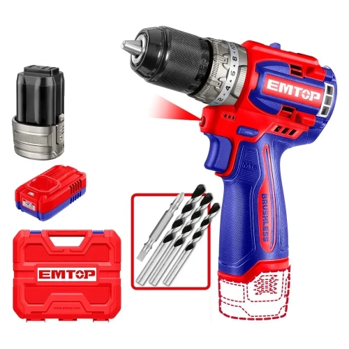 Дрель ударная бесщеточная аккумуляторная EMTOP ECIDL16682 Дрель ударная бесщеточная аккумуляторная EMTOP ECIDL16682