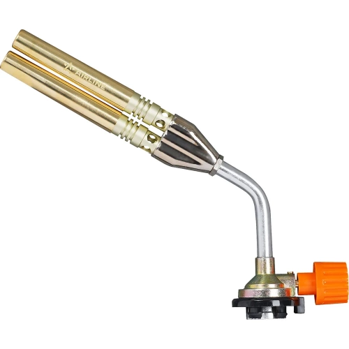 Горелка газовая на цанговый баллон, Airline ручн.поджиг, 2 сопла D12x102 мм, металл ADGT009 фото 3