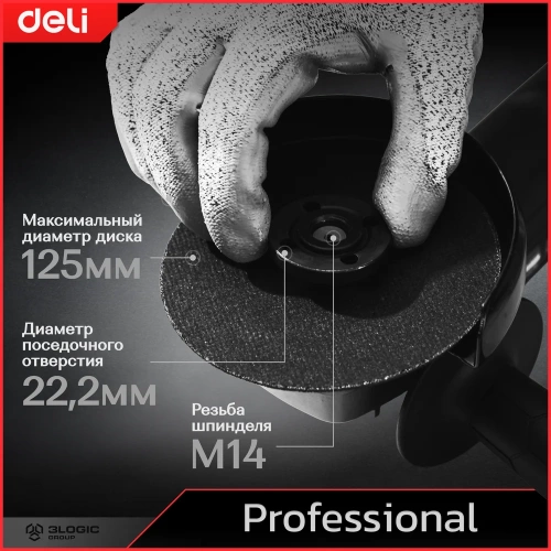 Профессиональная угловая шлифмашина болгарка DELI DE-JM125-2E 134519 фото 7 Профессиональная угловая шлифмашина болгарка DELI DE-JM125-2E 134519 фото 7