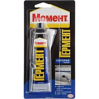 Герметик силиконовый "Момент Гермент", санитарный, цвет: белый, 85 мл