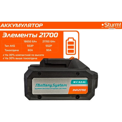 Аккумулятор Sturm 1BatterySystem SBP1806HP фото 4