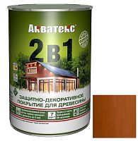 Покрытие алкидное защитно-декоративное для древесины Акватекс 2 в 1 полуматовое Тик 0,8 л