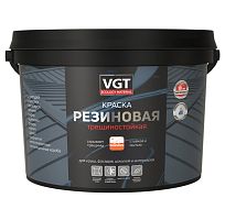 Краска резиновая трещиностойкая VGT белая 4 л/6 кг
