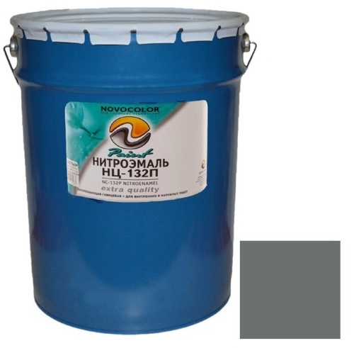 Эмаль Novocolor НЦ-132 ГОСТ глянцевая серая 25 кг Эмаль Novocolor НЦ-132 ГОСТ глянцевая серая 25 кг