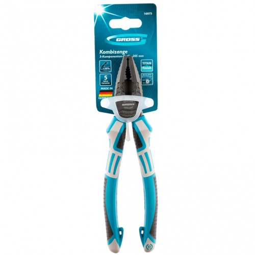 Плоскогубцы комбинированные 205 мм, трехкомпонентные рукоятки Gross фото 4