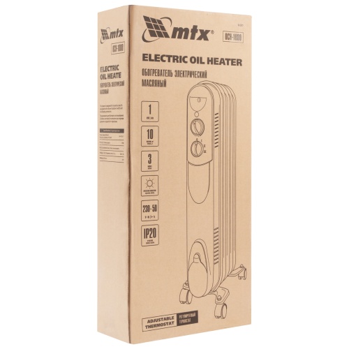 Масляный обогреватель MTX OCH-1000, 230 В, 1000 Вт MTX фото 9 Масляный обогреватель MTX OCH-1000, 230 В, 1000 Вт MTX фото 9