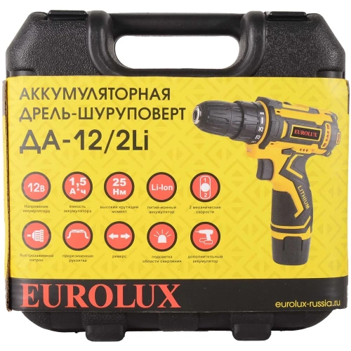 Аккумуляторная дрель-шуруповерт Eurolux ДА-12/2Li 72/14/38 фото 9