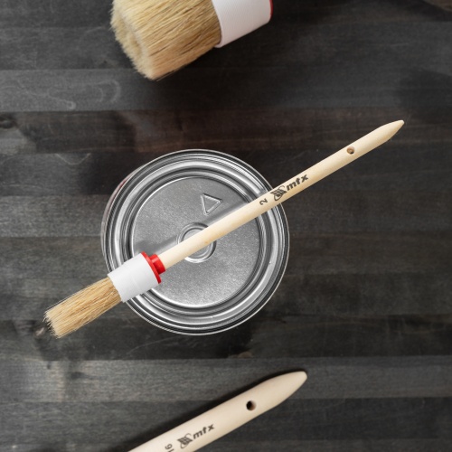 Кисть круглая № 2 (20 мм) натуральная щетина, деревянная ручка MTX фото 5 Кисть круглая № 2 (20 мм) натуральная щетина, деревянная ручка MTX фото 5