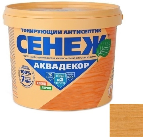 Антисептик тонирующий Сенеж Аквадекор 112 Дуб 2,5 кг фото 3
