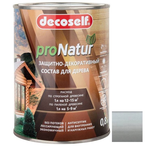 Антисептик лессирующий Pufas Decoself белый 0,8 л