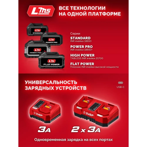 Адаптер для АКБ Зубр LMS под инструмент С1-18, 18 В, LMS-C18 фото 11