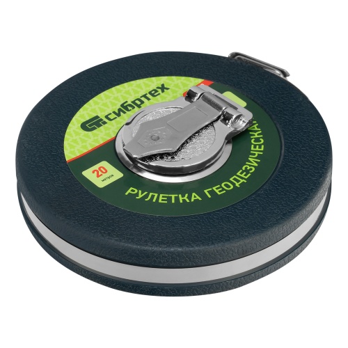 Рулетка геодезическая 20 м х 13 мм, закрытый корпус, фибергласовая лента Сибртех фото 4