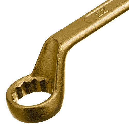 Ключ накидной, 19 х 22 мм, желтый цинк Сибртех фото 3