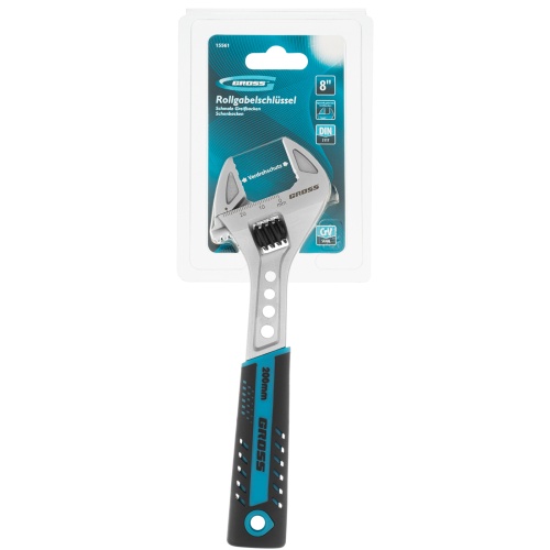 Ключ разводной, 200 мм, CrV, двухкомпонентная ручка Gross фото 6