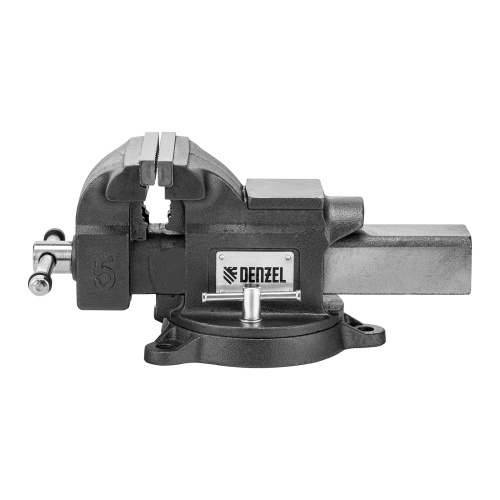 Тиски слесарные BVH-125, 125 мм, поворотные, стальная направляющая, с наковальней //Denzel фото 6