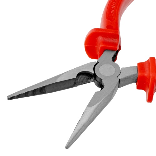 Длинногубцы прямые Econom, 180 мм, шлифованные, пластмассовые рукоятки Matrix фото 4