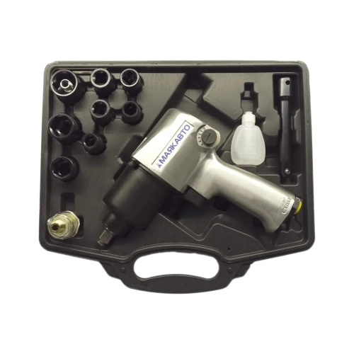 Пневмогайковерт МаякАвто 1/2" 680 Nm, в кейсе, с набором головок, 10-24 мм /1/5_ 52681мк фото 6