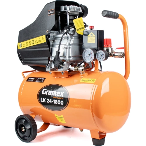 Воздушный компрессор LK 24-1800 (238 л/мин, объем 24 л, 1/8 кВт, 8 бар, 2850 об/мин) (1/12) Gramex 02017