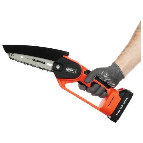 Электропила аккумуляторная ЕРМАК 1АКБ, шина 150 мм, бесщеточная, пластиковый кейс, 2.0Ач Li-ion 691-188 фото 9 Электропила аккумуляторная ЕРМАК 1АКБ, шина 150 мм, бесщеточная, пластиковый кейс, 2.0Ач Li-ion 691-188 фото 9