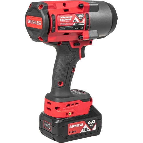 Гайковерт ударный аккумуляторный бесщеточный Arnezi 1/2", 1880Нм, 18В, 4.0А*ч R9000006 фото 3 Гайковерт ударный аккумуляторный бесщеточный Arnezi 1/2", 1880Нм, 18В, 4.0А*ч R9000006 фото 3