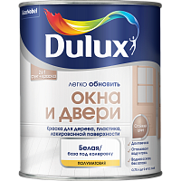 Краска Dulux Легко Обновить Окна и двери база BW полуматовая 0,75 л