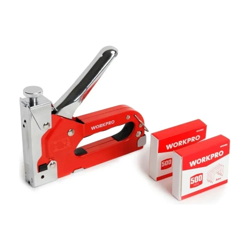 Степлер WORKPRO 3-в-1 4-14мм в кейсе с набором скоб WP223005 фото 3