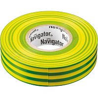 Изолента ПВХ Navigator NIT-A19-20/YG желто-зеленая 19 мм 20 м