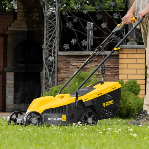 Газонокосилка электрическая GM-1100, 1100 Вт, шир. 32 см, 3 уров., травосб. 30 л Denzel фото 20