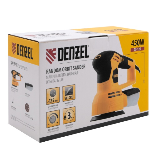 Машина шлифовальная эксцентриковая OS-125, 450 Вт, 6000-12000 об/мин Denzel фото 14