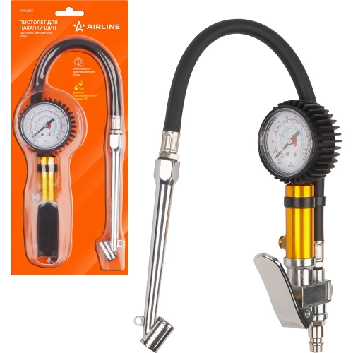 Пистолет для накачки шин Airline грузовой, с манометром 15 атм ATBU045 фото 3