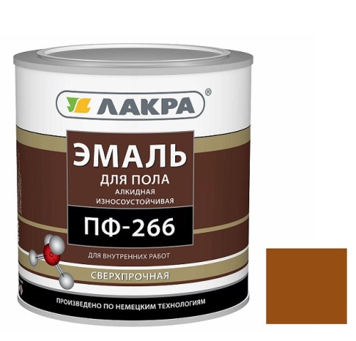 Эмаль для пола Лакра ПФ-266 желто-коричневая 3 кг