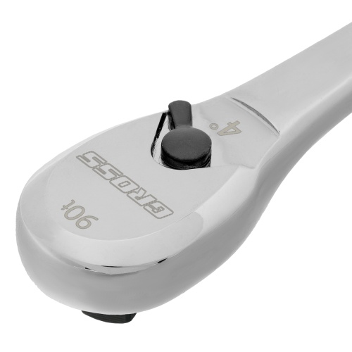 Ключ-трещотка 3/8", CrV, 90 зубьев, усиленный, хром Gross фото 5