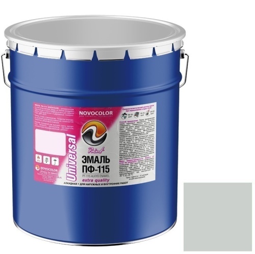Эмаль Novocolor ПФ-115 светло-серая глянцевая 25 кг