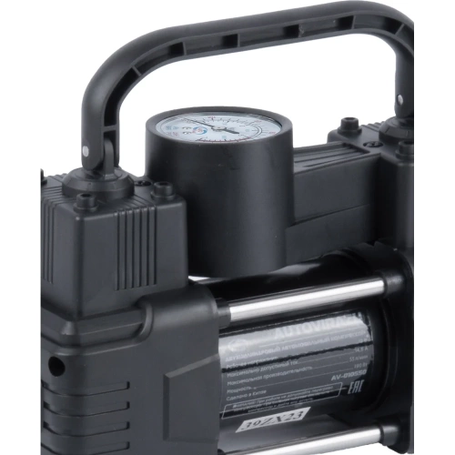 Двухцилиндровый компрессор AUTOVIRAZH 55 л/мин мини, с манометром, доп. спиральный шланг AV-010550 фото 7 Двухцилиндровый компрессор AUTOVIRAZH 55 л/мин мини, с манометром, доп. спиральный шланг AV-010550 фото 7