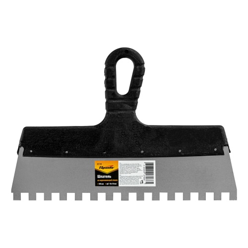 Шпатель из нержавеющей стали, 300 мм, зуб 10 х 10 мм, пластмассовая ручка Sparta фото 5