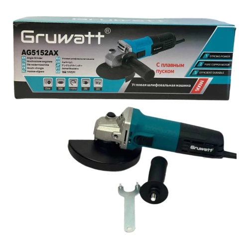 Угловая шлифовальная машина Gruwatt УШМ сетевая 900вт регулировка оборотов AG5152AX