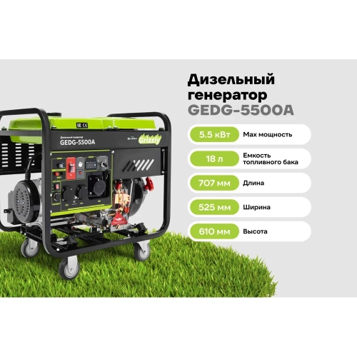 Дизельный генератор Grizzly GEDG-5500A фото 3