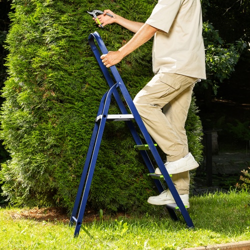 Стремянка, 4 ступени, стальной профиль, алюминиевые ступени Сибртех фото 12