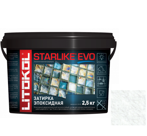 Затирка эпоксидная для швов Litokol Starlike Evo S.100 Bianco Assoluto 2,5 кг