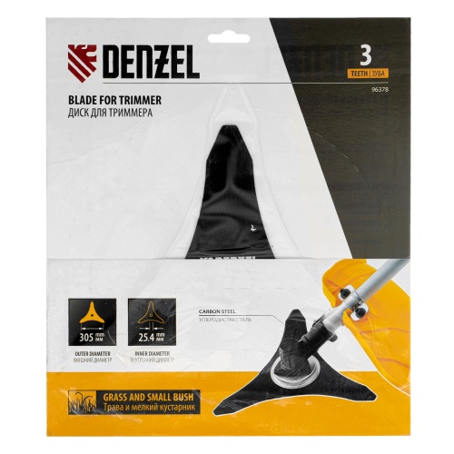 Диск для триммера , 305 х 25,4  3 лезвия Denzel фото 4