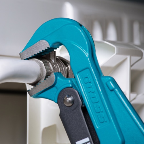 Ключ трубный рычажный 1.5, №2, цельнокованый, CrV, тип "L" Gross фото 8