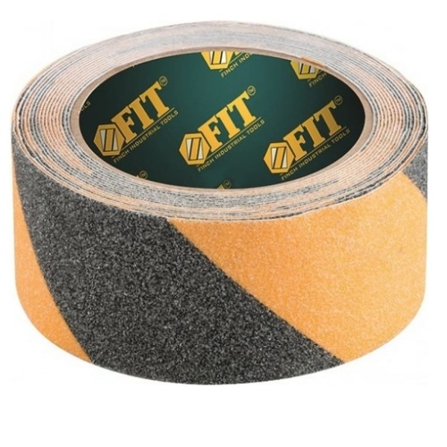 Лента клейкая Fit 11971 противоскользящая черно-желтая 50 мм 5 м