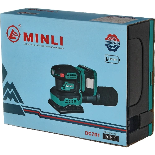 Аккумуляторная бесщеточная эксцентриковая шлифовальная машина MINLI 110x100mm Li-ion 18Vx2 DC701-2.0A фото 4