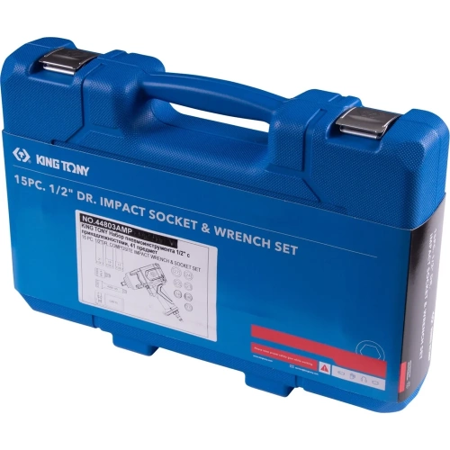 Набор пневмоинструмента KING TONY 1/2 с принадлежностями, 15 предметов 44803AMP фото 6